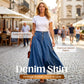 👗 60% RABATT! ✨ Vintage-Jeansrock mit Knopfleiste und A-Linie – Retro-Stil, Verstellbare Passform & Klassischer Denim-Look 💙