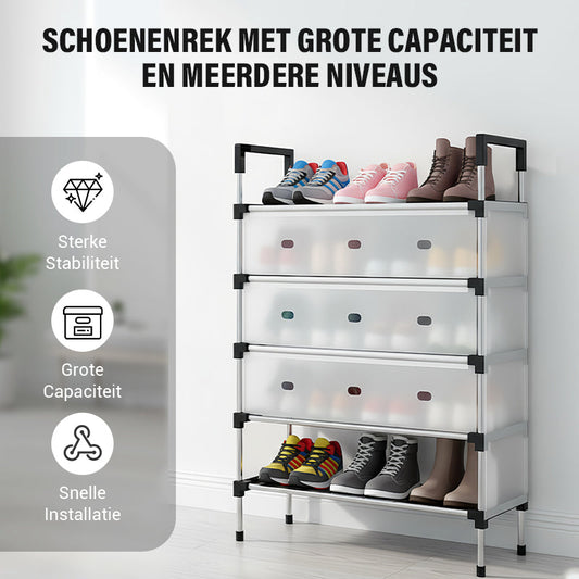 👟 50% RABATT! 🗄️ Schuhregal mit großer Kapazität und mehreren Ebenen – Platzsparend, stapelbar & perfekt für Flur, Schrank oder Garage – ordentliche Aufbewahrung ohne Chaos 🧺