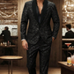 🕴️ 60% RABATT! ✨ Schwarzer Herren-Smoking mit Glitzer – Taillierte Passform, Funkelndes Design & Perfekt für Galas 🎩