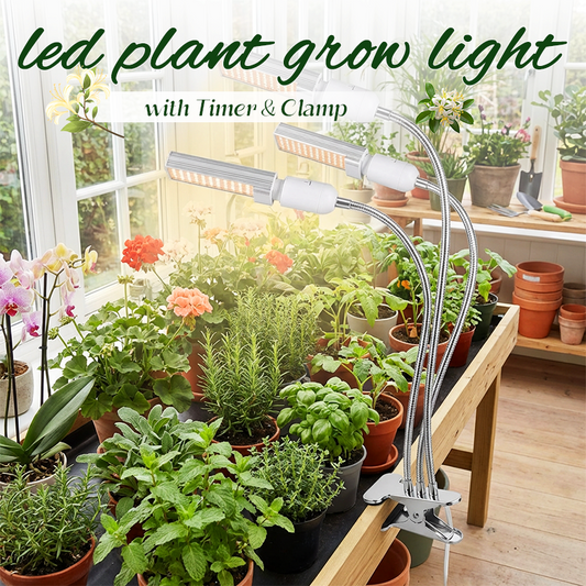 🌱 60% RABATT! 💡 LED-Pflanzenlampe mit Timer und Klemmhalter – Vollspektrum, Flexibler Schwanenhals & Einfache Montage 🌿