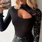 👚 60% RABATT! 💃 Damen Oberteil mit Asymmetrischem Cut-Out & Zarten Spitzenärmeln – Romantisch, Modisch & Vielseitig 🌸