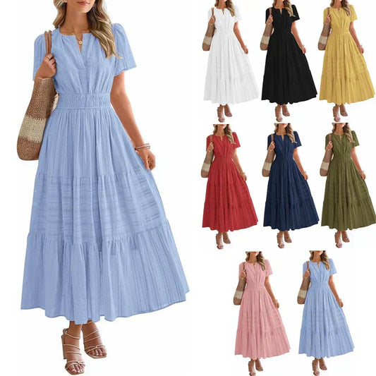 👗 50% RABATT! 🌿 Damen Lässiges Maxikleid aus 100% Baumwolle – Sommerleicht, Figurbetont & Pflegeleicht für Strand & Brunch ☀️