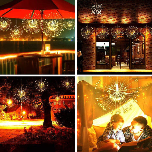 ✨ KÖP 3 FÅ 1 GRATIS! 🎆 Solar Firework Light String – 280 Varmvita Lysdioder, 8 Lägen & Fjärrkontroll, Vattentät & Perfekt För Trädgård & Fest 🏡
