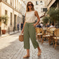 👖 50% RABATT! ✨ Damen Caprihose – Weitbein, Kordelzug-Bund & Taschen, Lässig & Komfortabel für Den Alltag 🌿
