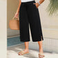 👖 50% RABATT! ✨ Damen Caprihose – Weitbein, Kordelzug-Bund & Taschen, Lässig & Komfortabel für Den Alltag 🌿