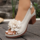 👡 60% RABATT! 🌸 Sandalen mit Blockabsatz, 3D-Blumen & Offener Spitze – Elegant, Bequem & Modischer Look 👠