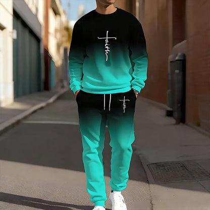 👕 60% RABATT! 🏃 Herren-Trainingsanzug – Farbverlauf-Design, Weich & Atmungsaktiv für Sport & Freizeit 🌬️
