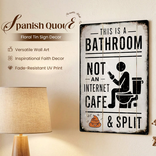 🚽 50% RABATT! 🧻 Vintage-Blechschild "Dies ist ein Badezimmer, kein Internetcafé" – Lustige Wanddekoration für Badezimmer & Toilette, Shabby-Chic Stil 🏠