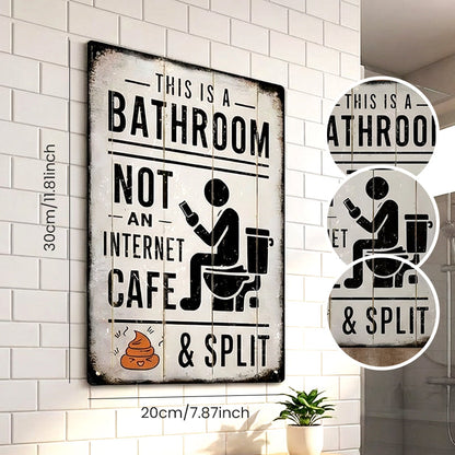 🚽 50% RABATT! 🧻 Vintage-Blechschild "Dies ist ein Badezimmer, kein Internetcafé" – Lustige Wanddekoration für Badezimmer & Toilette, Shabby-Chic Stil 🏠