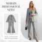 👚 50% RABATT! ✨ Damen 3-teiliges Hosenanzug-Set mit Schlaghose – Blazer, Crop Top & Modische Schlaghose 💃