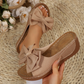 👡 60% RABATT! 🎀 Damen-Bowknot Zehenfreie Keilabsatz-Sandalen – Stilvoll, Bequem & Perfekt für Sommer & Feste 🌸