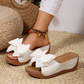 👡 60% RABATT! 🎀 Damen-Bowknot Zehenfreie Keilabsatz-Sandalen – Stilvoll, Bequem & Perfekt für Sommer & Feste 🌸