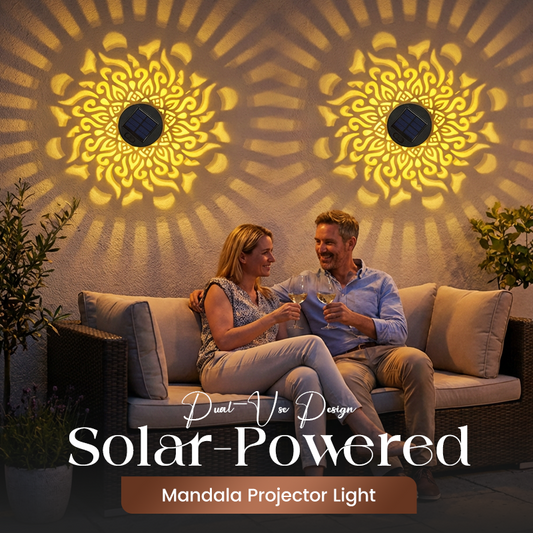 💡 KAUFE 2, ERHALTE 1 GRATIS! 🌿 Solar-Mandalaleuchte 2-in-1 – Boden- & Wandleuchte, Vintage-Projektion, Rostfrei & IP65 für Garten & Terrasse ✨