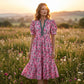 👗 60% RABATT! 🌸 Damen Maxikleid mit Blumendruck & Puffärmeln – Romantischer Stil, Fließender Stoff & Perfekt für den Sommer ☀️