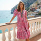 👗 60% RABATT! 🌸 Damen Maxikleid mit Blumendruck & Puffärmeln – Romantischer Stil, Fließender Stoff & Perfekt für den Sommer ☀️