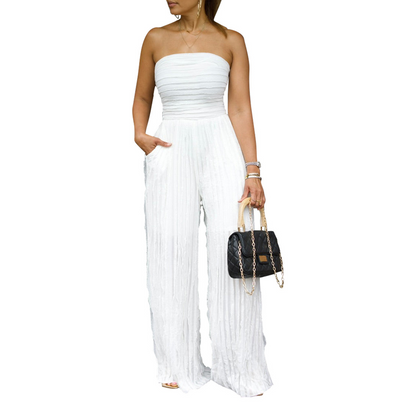 👗 60% RABATT! 🔥 Trägerloser Jumpsuit mit Knitter-Optik – Elegant, Bequem & Figurumspielend für Einen Stilvollen Auftritt 💃