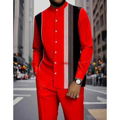 👔 60% RABATT! 🔥 Gestreiftes Herrenhemd & Hose 2-teiliges Set – Stilvoll, Bequem & Perfekt Für Einen Lässigen Look 👖
