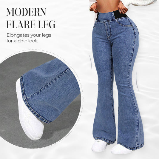 👖 50% RABATT! ✨ High-Waist Jeans – Stretch, Schlagschnitt & figurbetont – Bequem, stilvoll & perfekt für Alltag, Büro oder besondere Anlässe 💃