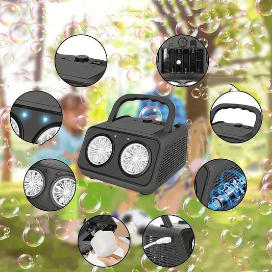 🫧 60% RABATT! ✨ Handgeführte Seifenblasen-Maschine – 26 Löcher, 2000+ Blasen/Min & Magische Lichter für Unvergessliche Partys 🎉