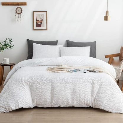🛏️ 50% RABATT! ✨ Luxuriöses Seersucker-Bettwäsche-Set mit 4 Teilen – Kühl, Stilvoll & Perfekt Für Alle Jahreszeiten 🛌