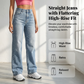 👖 60% RABATT! 🔥 Damenjeans mit Hoher Taille & Geradem Bein – Figurbetont, Bequemer Stretch & Vielseitiger Alltagslook 💙