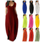 👗 50% RABATT! 🌸 Langes Freizeitkleid für Damen mit Rundhalsausschnitt, kurzen Ärmeln & weichem Stoff – Bequem, luftig & perfekt für entspannte Tage zu Hause oder unterwegs ✨