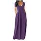 👗 50% RABATT! 🌸 Langes Freizeitkleid für Damen mit Rundhalsausschnitt, kurzen Ärmeln & weichem Stoff – Bequem, luftig & perfekt für entspannte Tage zu Hause oder unterwegs ✨