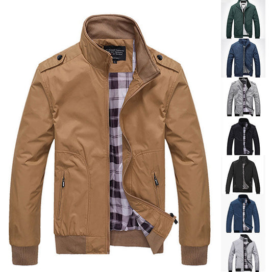 🧥 50% RABATT! 💼 Elegante Windjacke für Herren – Lässiger Business-Style mit Stehkragen & mehreren Taschen – Perfekt für Übergangszeit, Büro oder Freizeit – leichter, winddichter Begleiter mit Stil 🌿