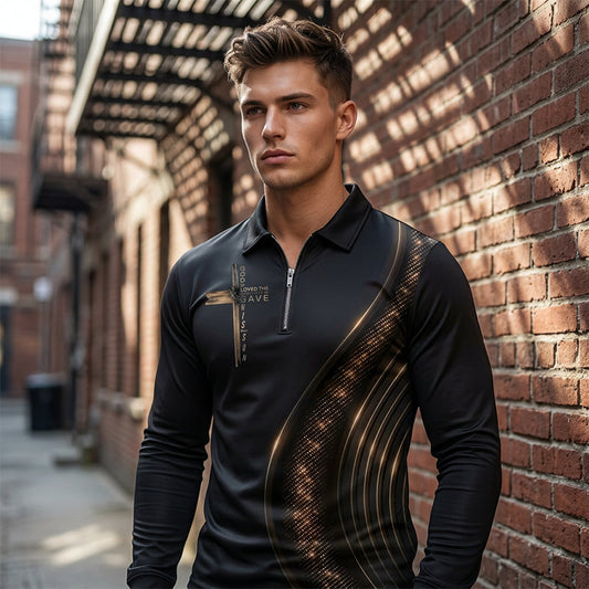 👕 60% RABATT! 🔥 Lässiges Retro-Polohemd für Herren mit Langen Ärmeln & Reißverschluss – Klassischer Stil, Weicher Stoff & Perfekt Für Den Alltag 🏠