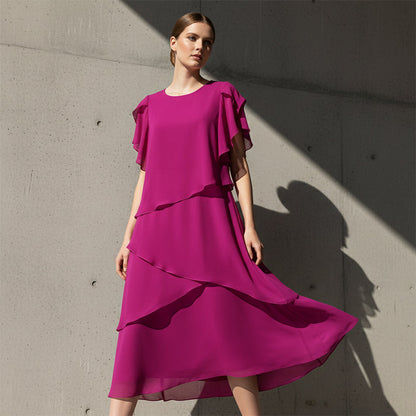👗 60% RABATT! ✨ Elegantes Kleid mit Lagenlook & Flatterärmeln – Bezauberndes Design, Fließender Stoff & Perfekt Für Besondere Anlässe 🌸