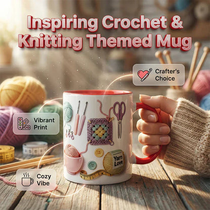 ☕ 50% RABATT! 💎 "Yarn Love"-Tasse – Perfektes Geschenk Für Bastelfreunde, Spülmaschinenfest & Ideal Für Kreative Momente Zuhause 🧶