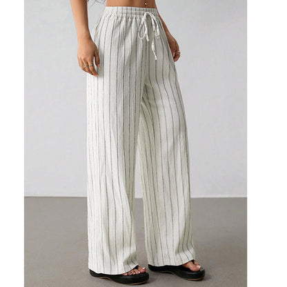 👖 50% RABATT! 🔥 Gestreifte Hose mit Gummibund – Auch in großen Größen erhältlich – Leicht, bequem & perfekt für Sommer, Freizeit oder Homeoffice – lässiger Streifen-Look 🍃