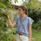 👚 50% RABATT! 🌸 Damen Gestreiftes Rüschen-Oberteil mit Kappärmeln & V-Ausschnitt – Romantisches Design, Leichter Stoff & Perfekt Für Den Alltag ✨