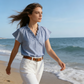 👚 50% RABATT! 🌸 Damen Gestreiftes Rüschen-Oberteil mit Kappärmeln & V-Ausschnitt – Romantisches Design, Leichter Stoff & Perfekt Für Den Alltag ✨