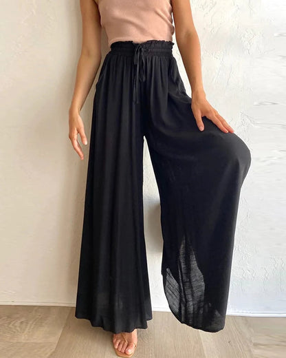 👖 50% RABATT! 🌸 Einfarbige Hochbundhose für Damen – Elastischer Bund & leicht fallender Stoff – Perfekt für Büro, Freizeit oder heiße Tage – bequem und vielseitig kombinierbar ✨