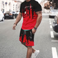 👕 50% RABATT! 🔥 Herren-Set aus grafisch bedrucktem T-Shirt & Shorts – Weicher Stoff, Auffälliges Design & Perfekt Für Sommertage ☀️