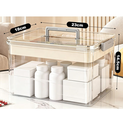💊 50% RABATT! 🧺 Mehrschichtige Medikamenten-Aufbewahrungsbox mit Griff – Platzsparend, Leicht Zu Organisieren & Ideal Für Reise & Haushalt 🏠