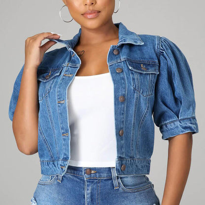 🧥 50% RABATT! 🌞 Damen Jeansjacke mit kurzen Ärmeln & Puffärmeln – Lässig, bequem & vielseitig – perfekt für laue Sommerabende, Strand oder einen coolen Streetwear-Look ✨