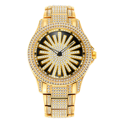 ⌚ 50% RABATT! 💎 Herrenuhr mit drehbarer Lünette – Vollbesetzt mit funkelnden Steinen & präzises Quarzwerk – Edler Look, bequemes Gliederband & perfekt für den anspruchsvollen Alltag ✨