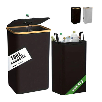 🗑️ 50% RABATT! ♻️ Faltbarer Recyclingbehälter mit Deckel für Küche & Zuhause – Platzsparend, Leicht Zu Reinigen & Perfekt Für Mülltrennung 🏠