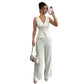 👚 50% RABATT! 💃 Damen Ärmelloses Weste & Weite Hose 2-teiliges Set – Mischgewebe, Lässiger Stil & Perfekt Für Den Alltag Oder Leichte Bürotage 🌸
