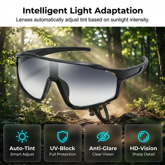🕶️ 50% RABATT! ☀️ Photochrome Sportbrille für Outdoor – Automatische Tönung, UV400 & leicht – Ideal für Laufen, Radfahren oder Wandern – klare Sicht bei jedem Licht 🌿✨