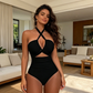 👙 50% RABATT! ☀️ Neckholder-Badeanzug mit Kreuzträgern und hoher Taille – Bauchkontrollierend, figurschmeichelnd & perfekt für Strand, Pool oder den nächsten Urlaub 🌊