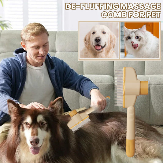 🐾 50% RABATT! 🍂 Flusenentfernungs-Massagekamm für Haustiere – Doppelseitige Zinken, Massagewirkung & Ideal Für Die Fellpflege Von Hunden Und Katzen 🐶
