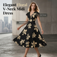 👗 60% RABATT! 🌺 Damen Freizeitkleid mit Print, V-Ausschnitt & Rüschen – Leichter Stoff & romantischer Stil – Perfekt für warme Tage, Strand oder einen feminine Look im Alltag ☀️✨