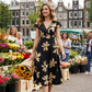 👗 60% RABATT! 🌺 Damen Freizeitkleid mit Print, V-Ausschnitt & Rüschen – Leichter Stoff & romantischer Stil – Perfekt für warme Tage, Strand oder einen feminine Look im Alltag ☀️✨