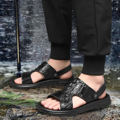 👞 50% RABATT! ☀️ Atmungsaktive Herren-Sandalen aus Rindsleder für den doppelten Gebrauch – Bequem, vielseitig & perfekt für Freizeit und Strand 🏖️