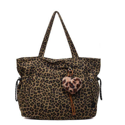👜 50% RABATT! 🐆 Canvas-Schultertasche mit Leoprint – Lässig, Robust & Ideal Für Den Alltag, Einkäufe Oder Kurze Ausflüge 🛍️
