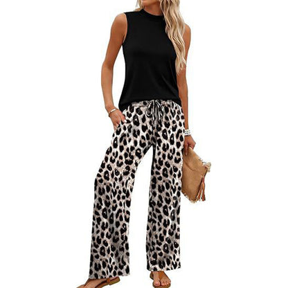 👚 50% RABATT! ✨ Damen Set – Ärmelloses Top & Gemusterte Extrawette Hose – Luftig, Elegant & Perfekt Für Sommer, Büro & Urlaub 🌸