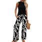 👚 50% RABATT! ✨ Damen Set – Ärmelloses Top & Gemusterte Extrawette Hose – Luftig, Elegant & Perfekt Für Sommer, Büro & Urlaub 🌸